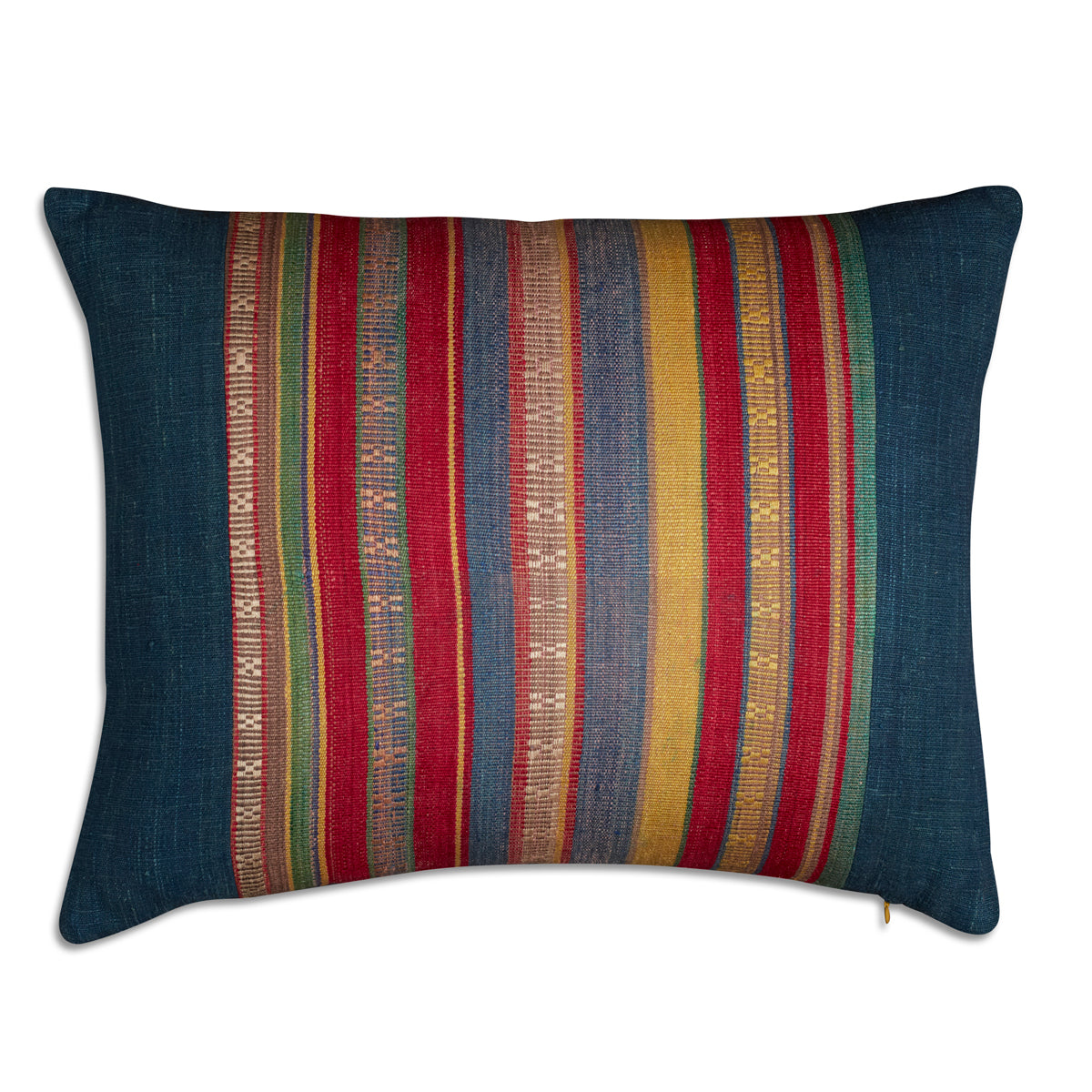 Nushka Cushions Silk Jajim Cushion - Grey blue multicoloured