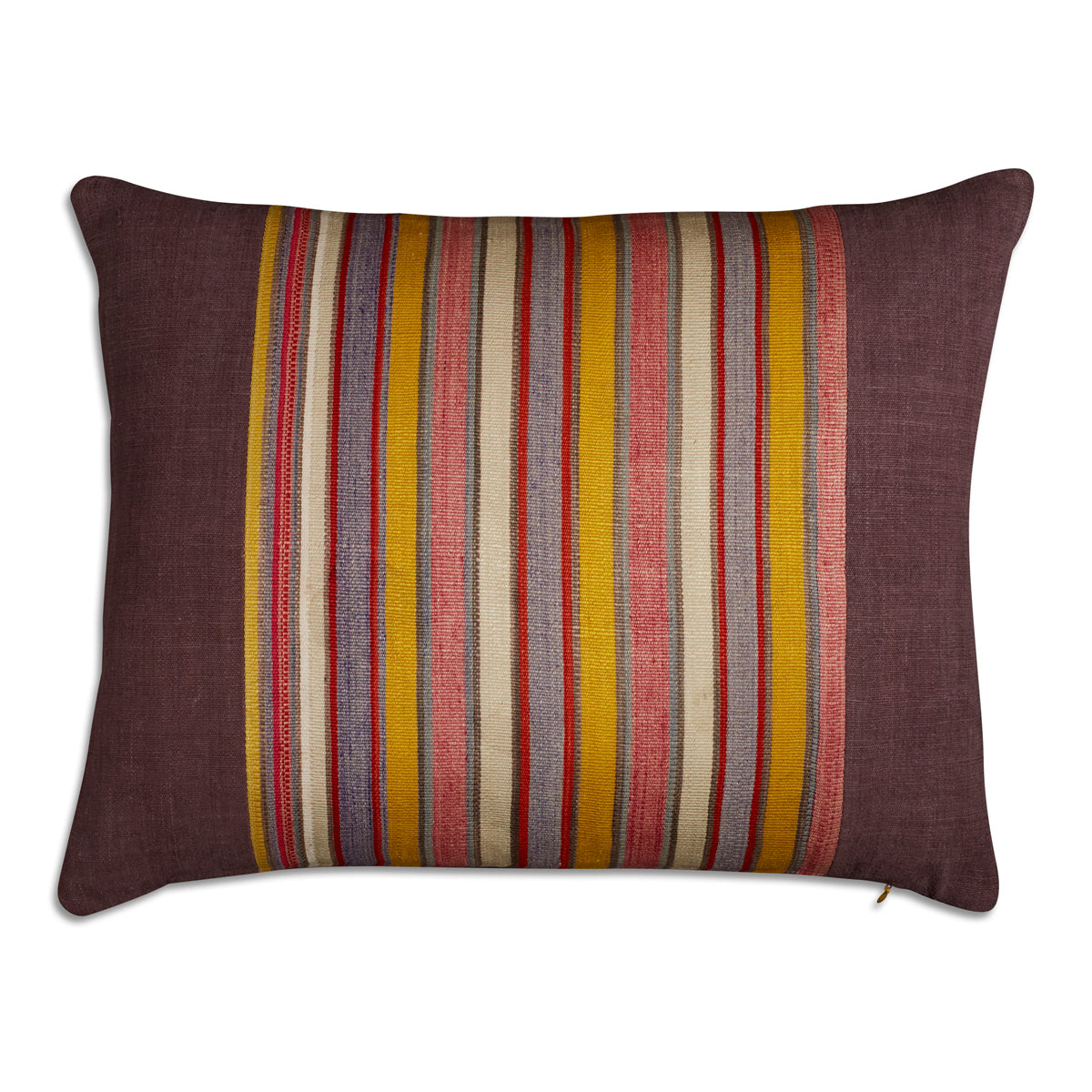 Nushka Cushions Silk Jajim Cushion - Lilac and multicoloured