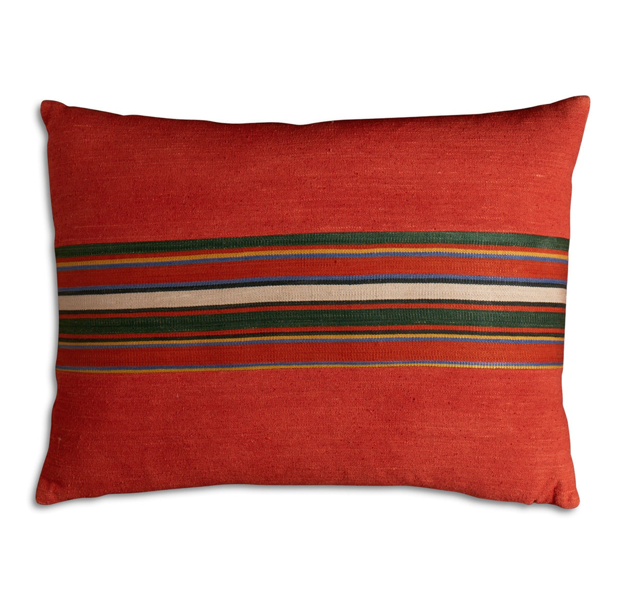 Nushka Cushions Silk Jajim Cushion - Multicoloured Horizontal Stripe