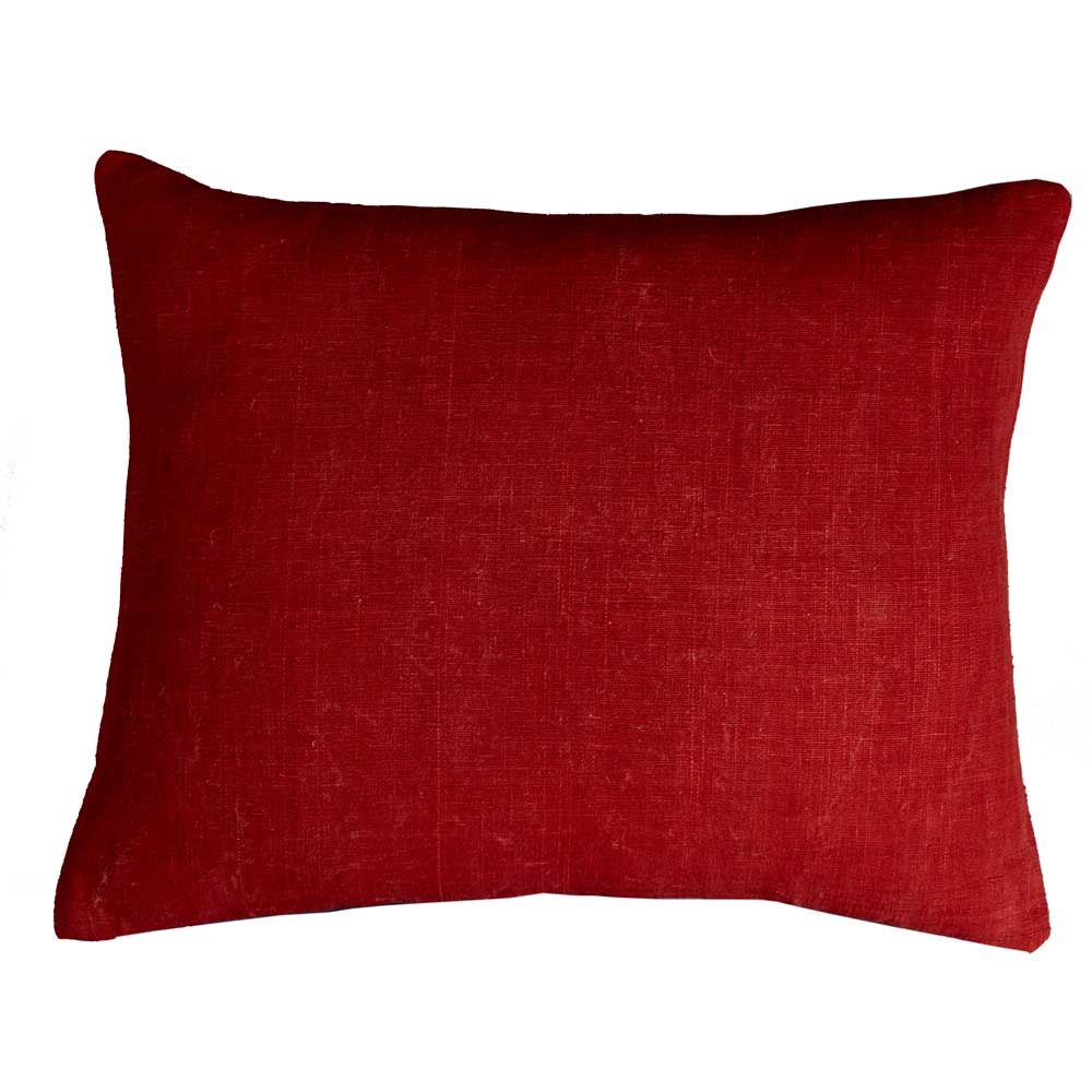 Nushka Cushions Silk Jajim Cushion - Red, Colourful Striped