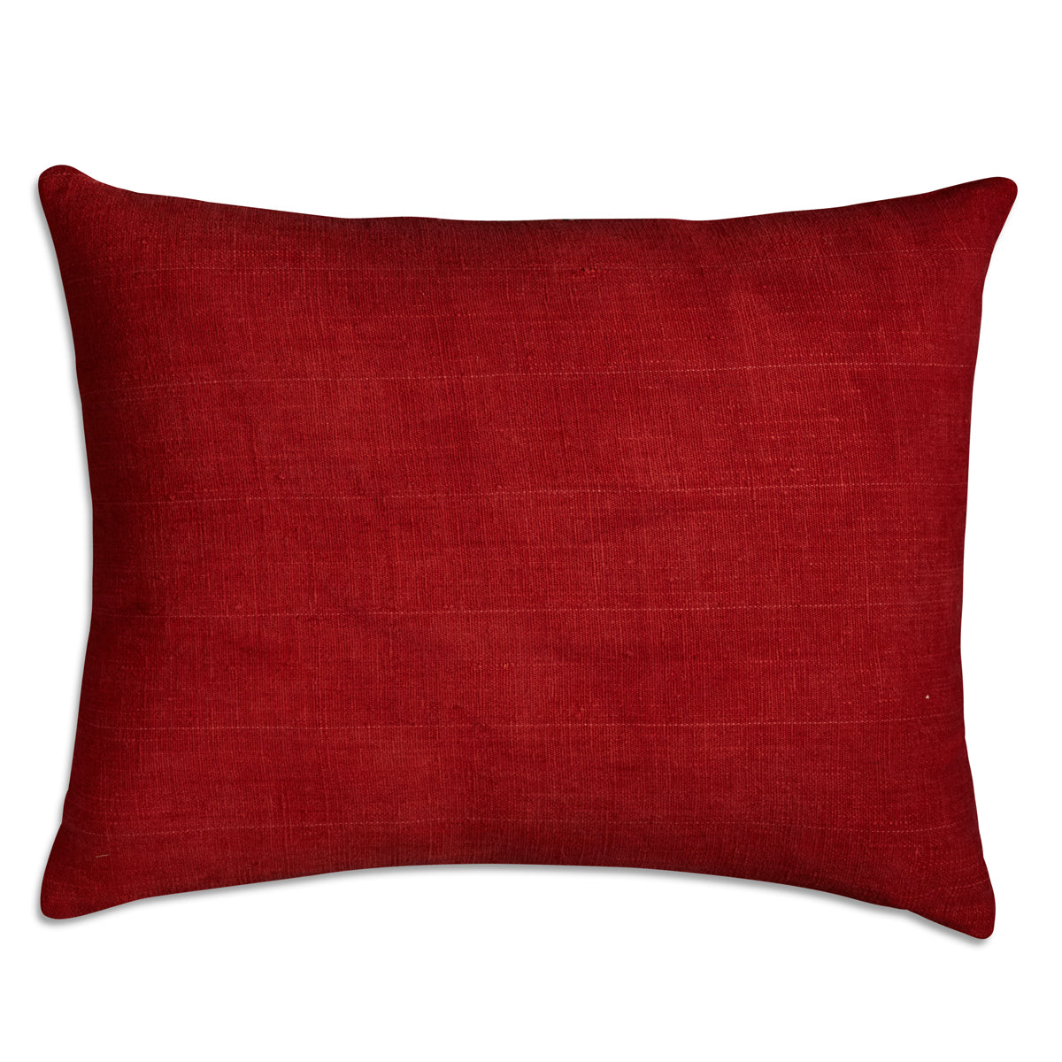 Nushka Cushions Silk Jajim Cushion - Red/indigo/light khaki wide stripe