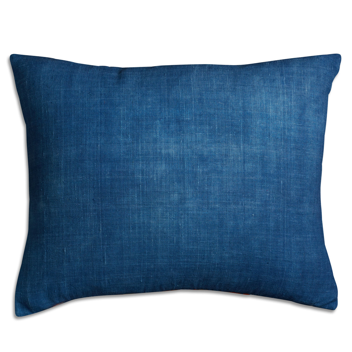 Nushka Cushions Silk Jajim Cushion - Royal blue and orange multicoloured stripe cushion