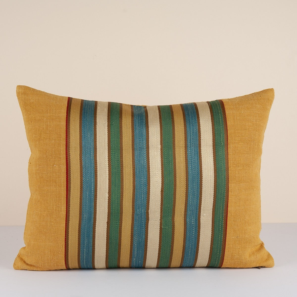 Nushka Cushions Silk Jajim Cushion - Yellow/Multi