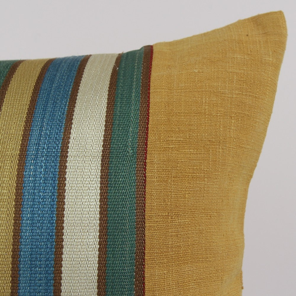 Nushka Cushions Silk Jajim Cushion - Yellow/Multi