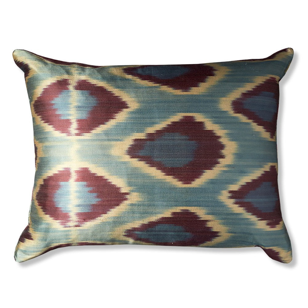 Nushka Cushions Silk Velvet Ikat Cushion