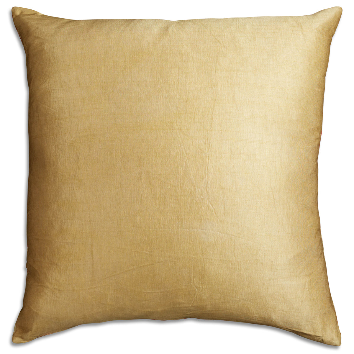 Nushka Cushions Square Pomegranate Silk Suzani Embroidered cushion on pale beige ground