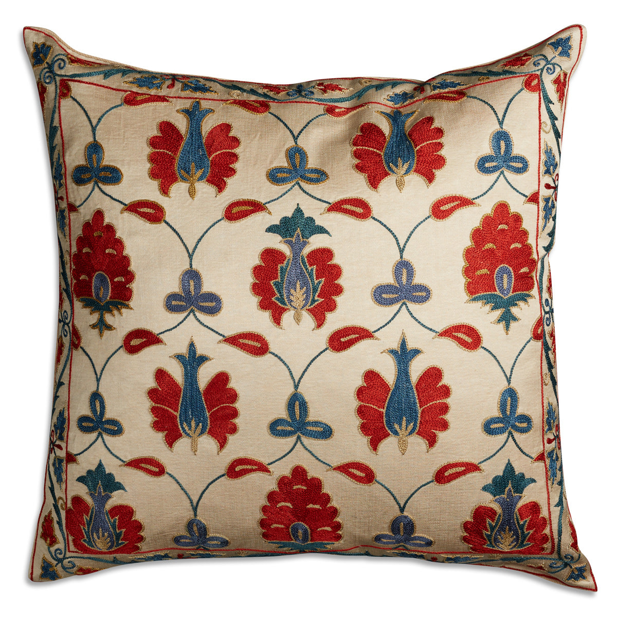 Nushka Cushions Suzani embroidered silk cushion