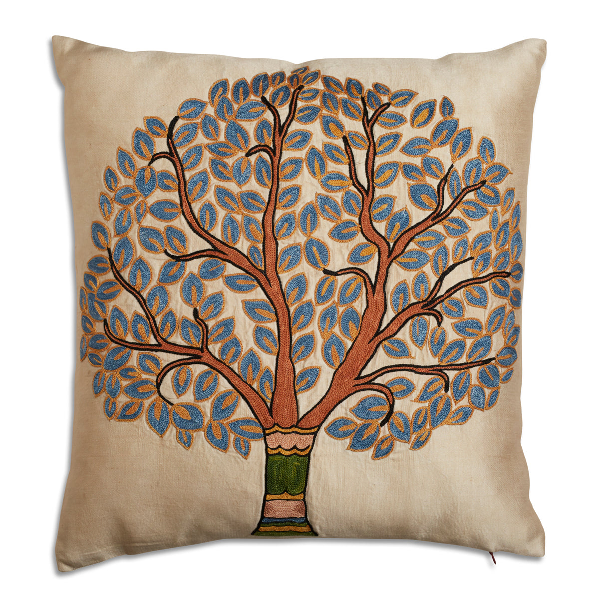 Nushka Cushions Tree of life Square Silk Suzani Embroidered Cushion