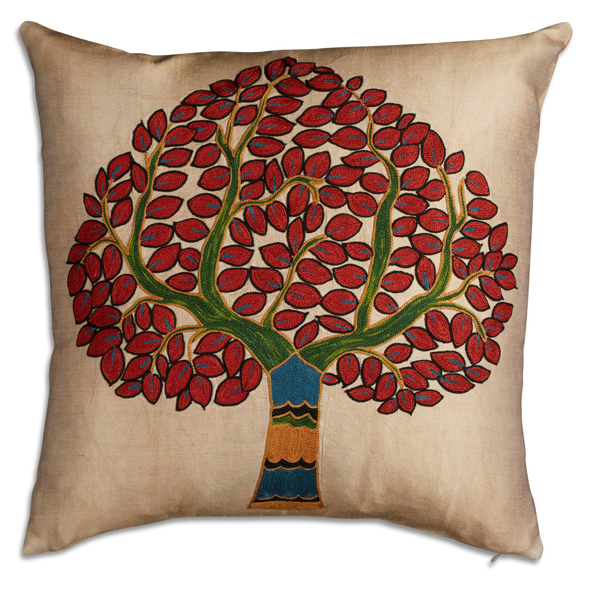 Nushka Cushions Tree of life Square Silk Suzani Embroidered Cushion