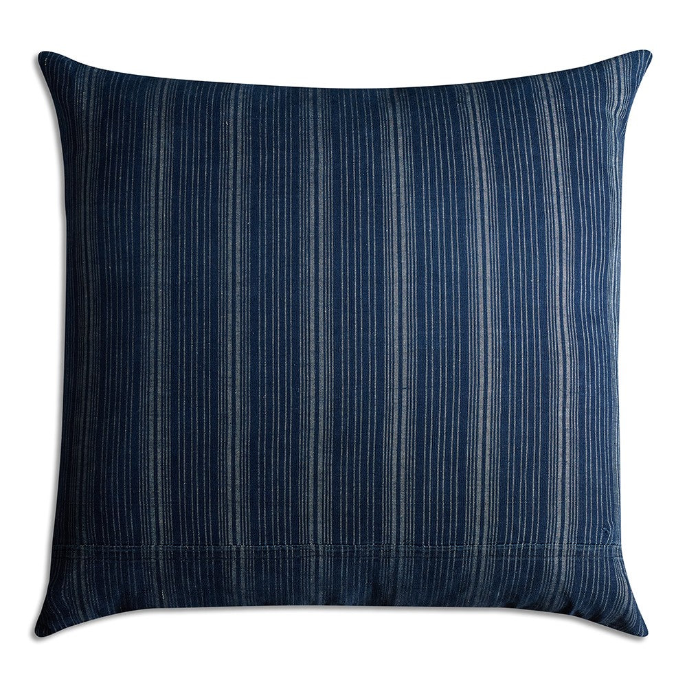 Nushka Cushions Vintage Guatemalan Large Square Striped Indigo Cushion