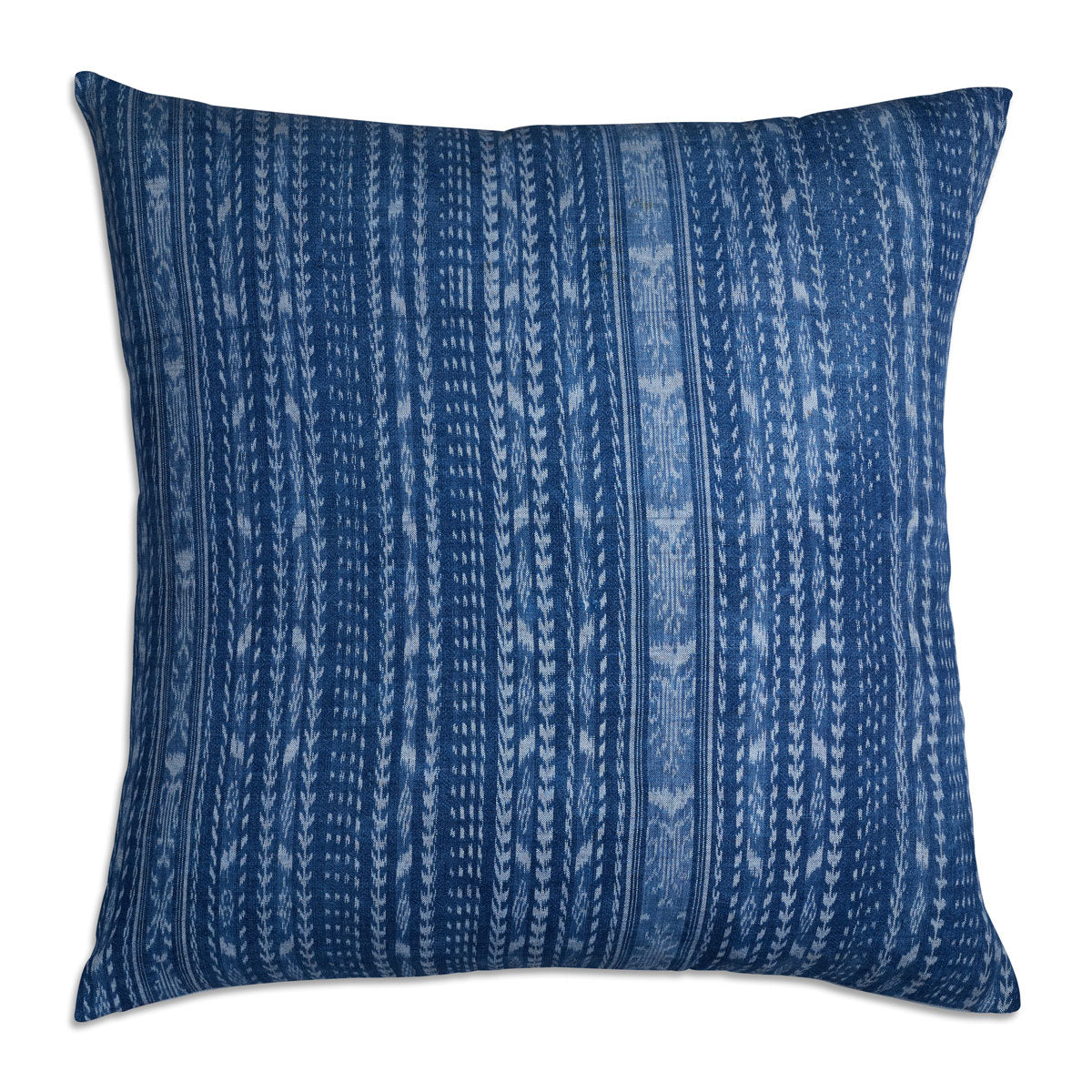 Nushka Cushions Vintage Guatemalan Square Indigo Cushion with Linen Back