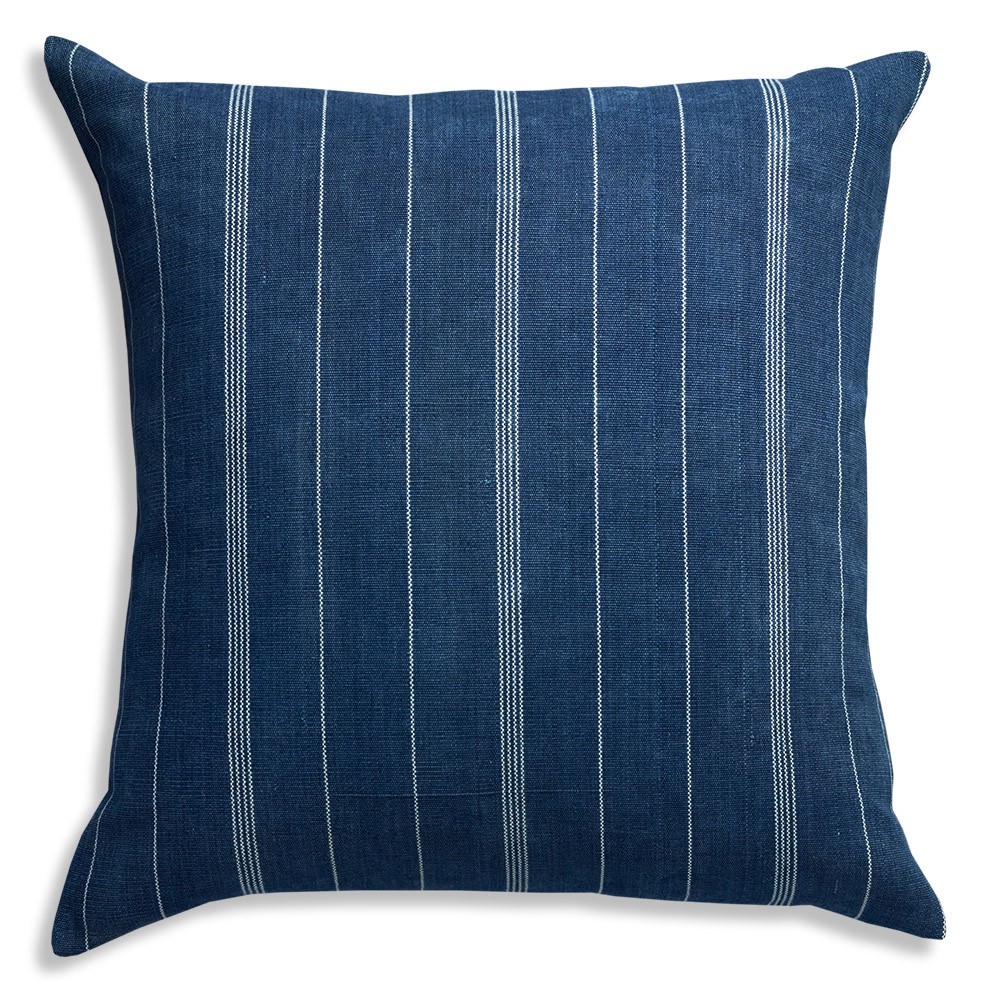 Nushka Cushions Vintage Guatemalan Square Striped Indigo Cushion