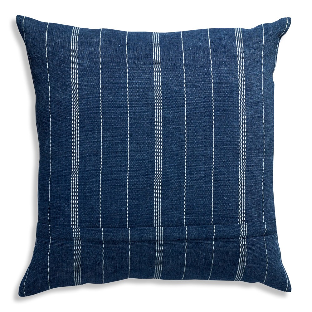 Nushka Cushions Vintage Guatemalan Square Striped Indigo Cushion