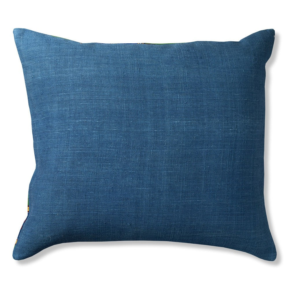 Nushka Cushions Vintage Kente Cloth Cushion - Electric Blue