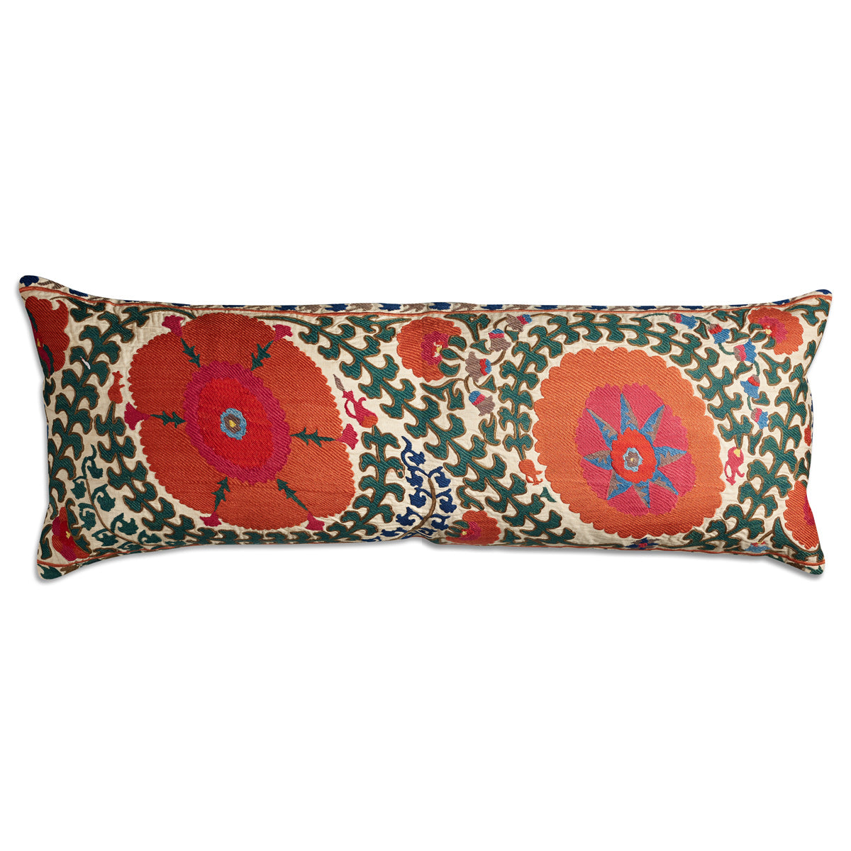 Nushka Cushions Vintage long floral suzani bed cushion