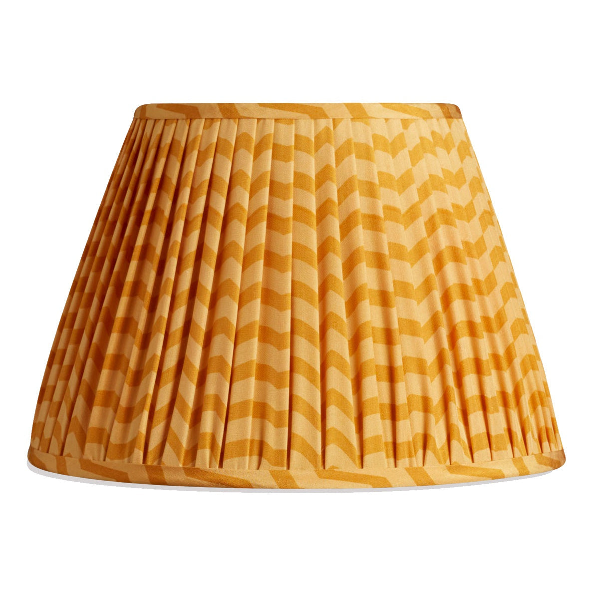 Nushka Lampshades 10 inch - 25 cm Caramel and ginger chevron design silk sari lampshade