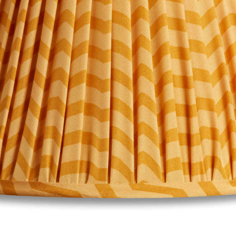 Nushka Lampshades 10 inch - 25 cm Caramel and ginger chevron design silk sari lampshade