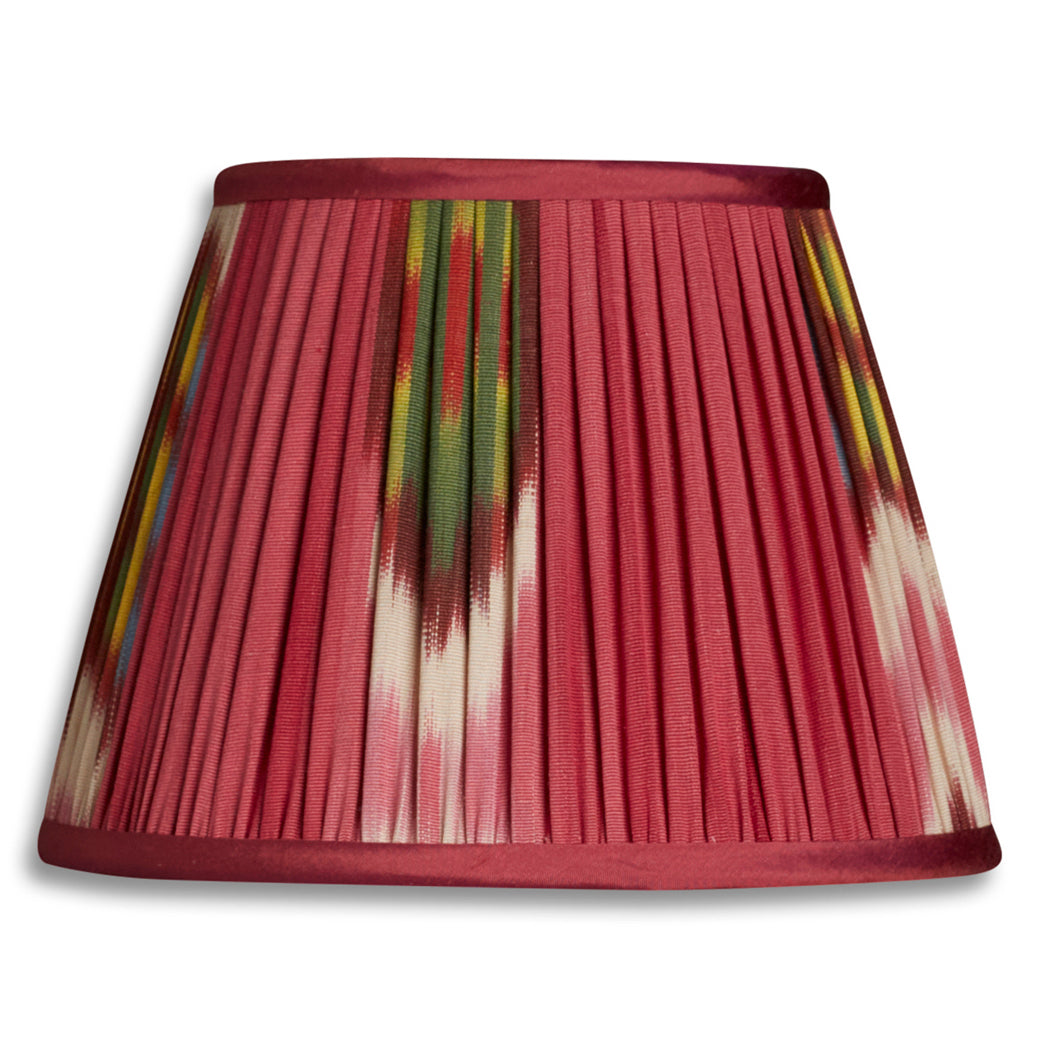 Nushka Lampshades 10 inch - 26 cm Magenta cotton and silk ikat lampshade