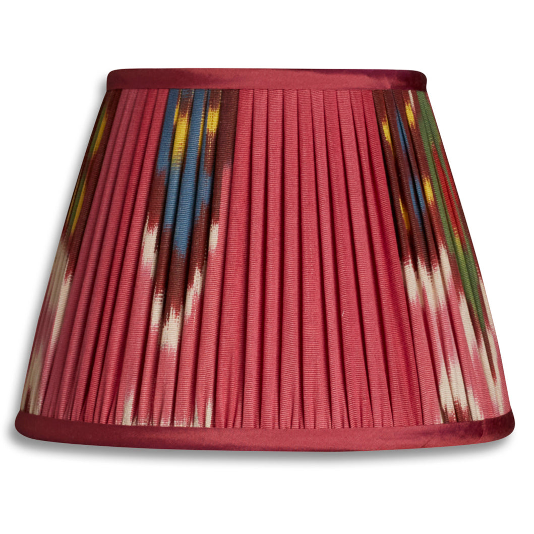 Nushka Lampshades 10 inch - 26 cm Magenta cotton and silk ikat lampshade