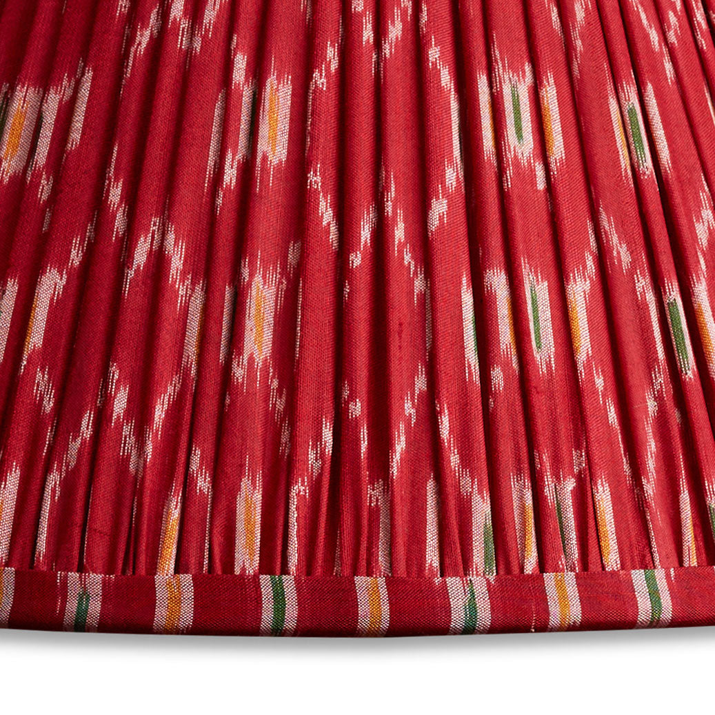 Nushka Lampshades 10 inch - 26cm Magenta Patola print French drum silk sari lampshade