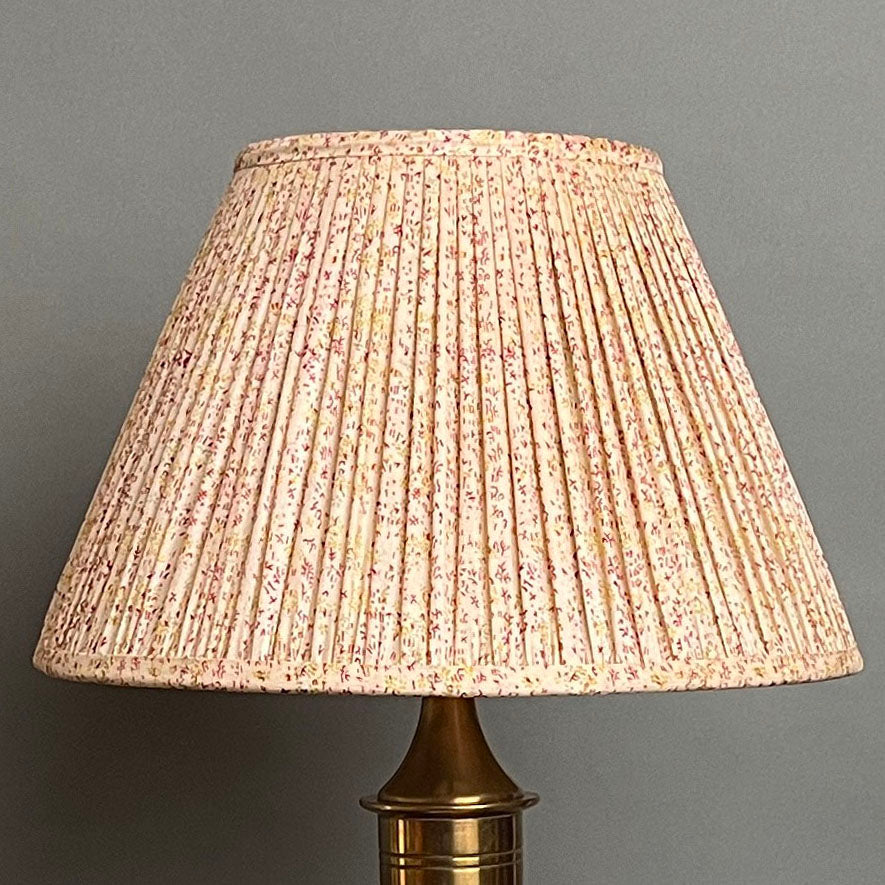 Nushka Lampshades 12 inch - 30 cm French Drum cream and magenta silk sari lampshade