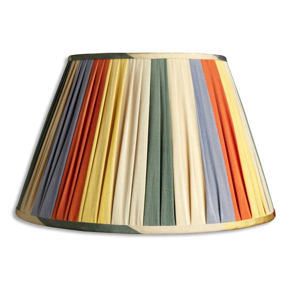 Nushka Lampshades 12 inch - 30cm Harlequin Pastel Striped Silk And Cotton Ikat Lampshade