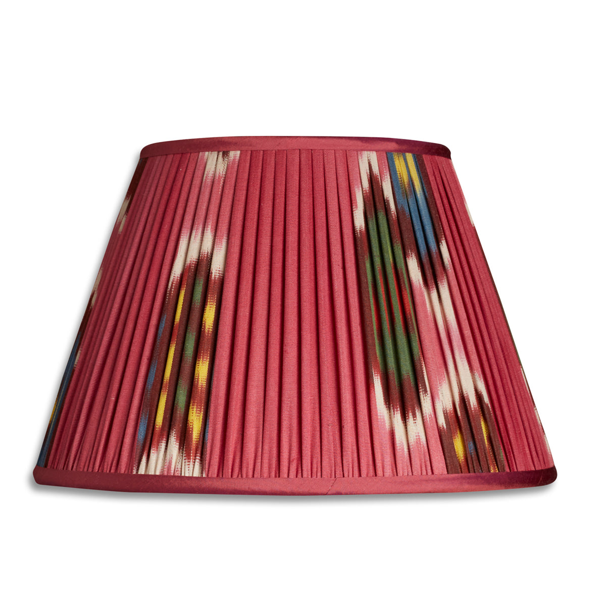 Nushka Lampshades 12 inch - 30cm Magenta Silk And Cotton Ikat Lampshade