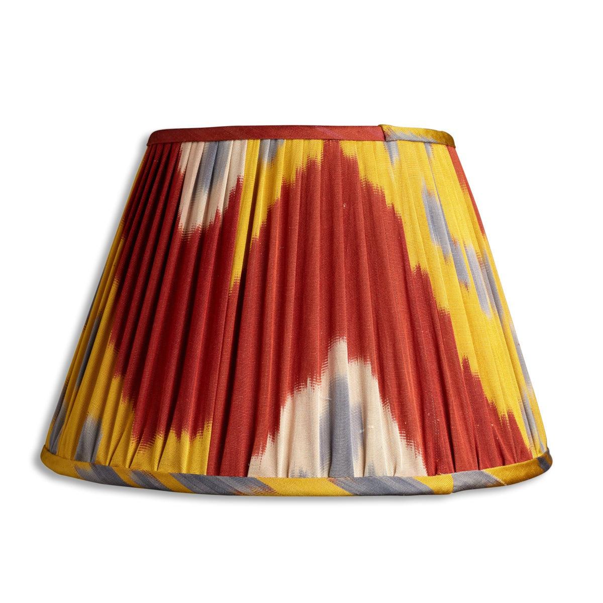 Nushka Lampshades 12 inch - 30cm Red and Yellow Ikat lampshade