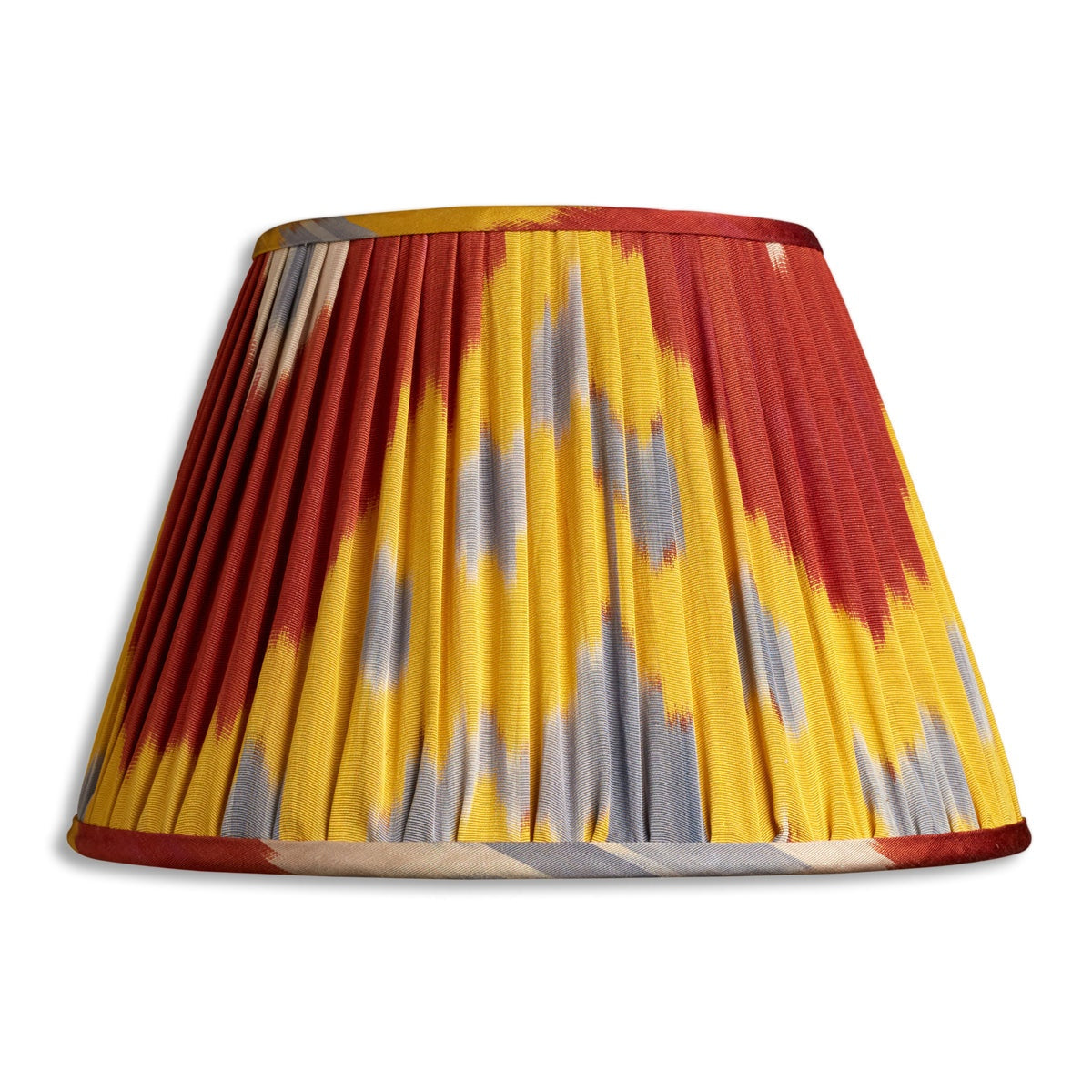 Nushka Lampshades 12 inch - 30cm Red and Yellow Ikat lampshade