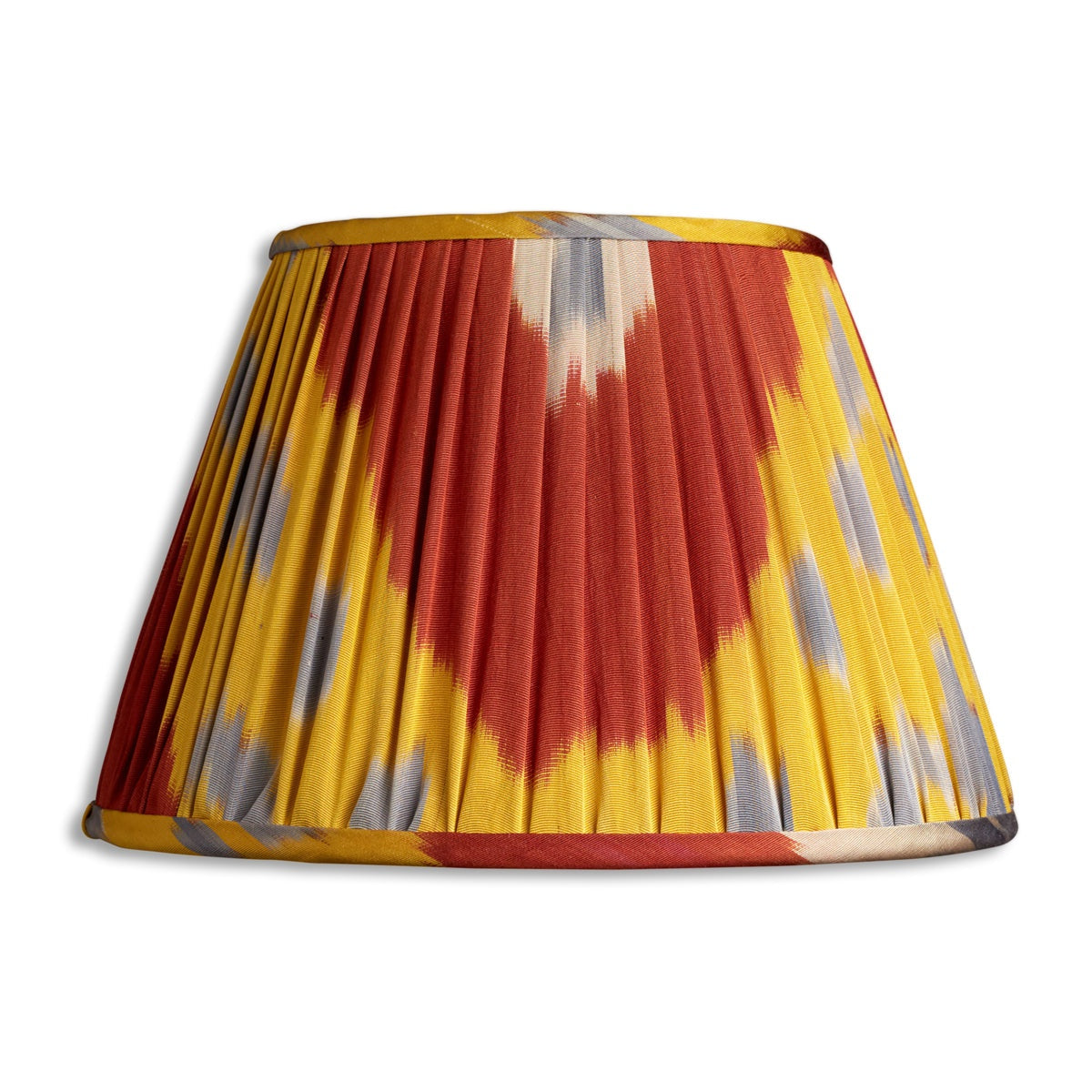 Nushka Lampshades 12 inch - 30cm Red and Yellow Ikat lampshade