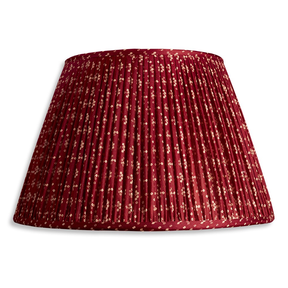 Nushka Lampshades 14 inch/35 cm Burgundy Spotted Silk Sari Lampshade