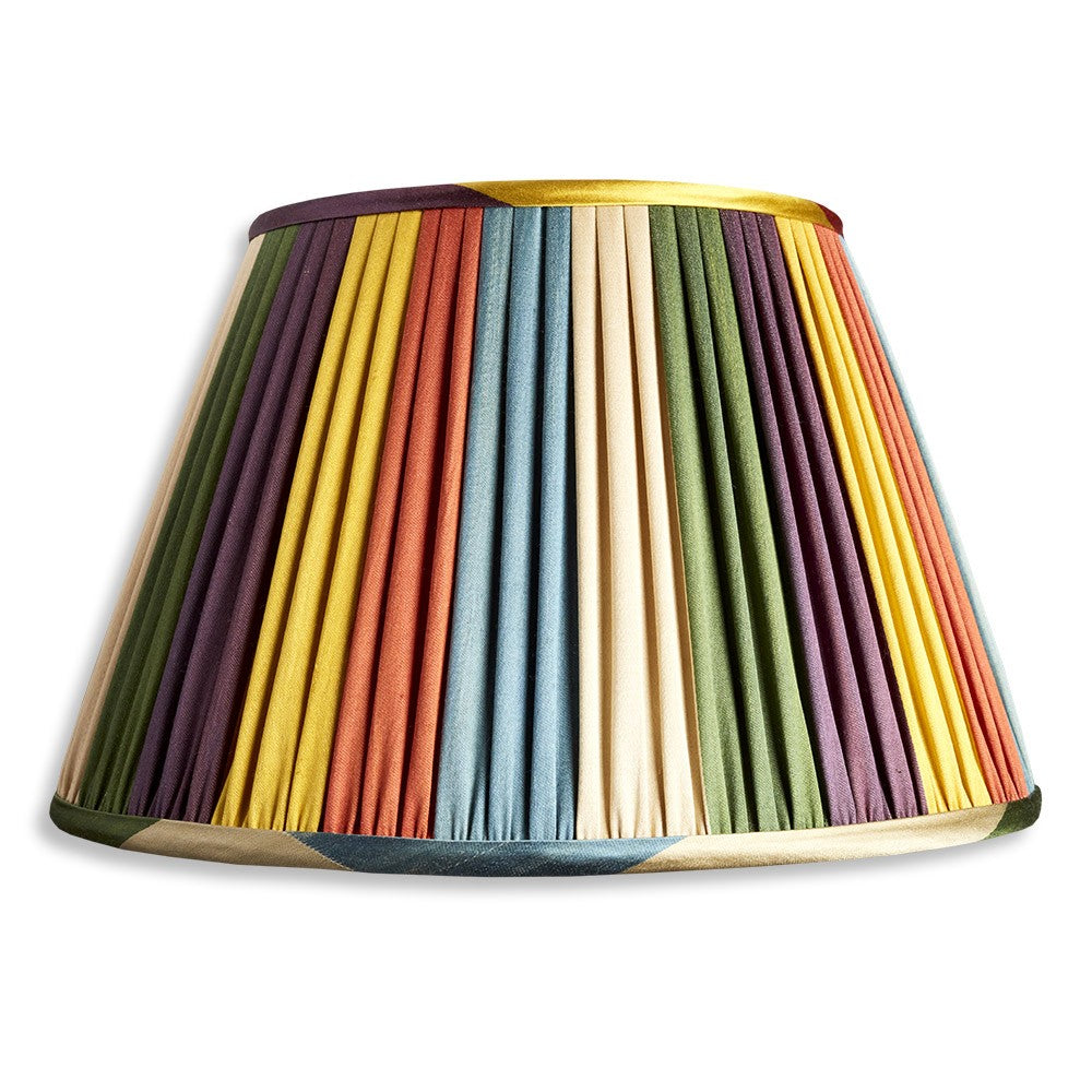 Nushka Lampshades 14 Inch / 35 cm Harlequin Striped Cotton and Silk Ikat Lampshade