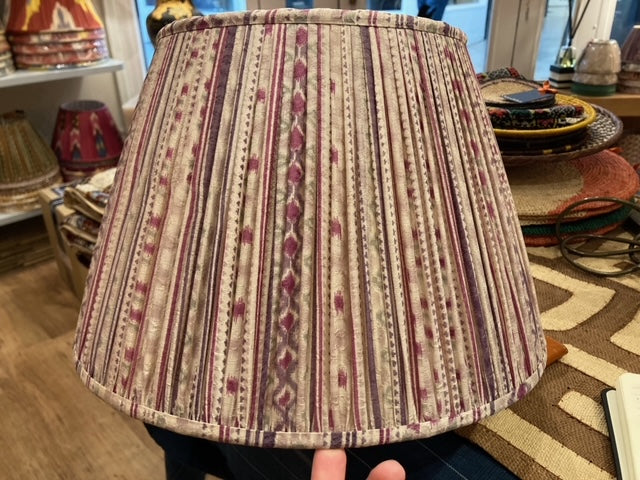 Nushka Lampshades 14 inch - 36cm Almond and purple design silk sari lampshade