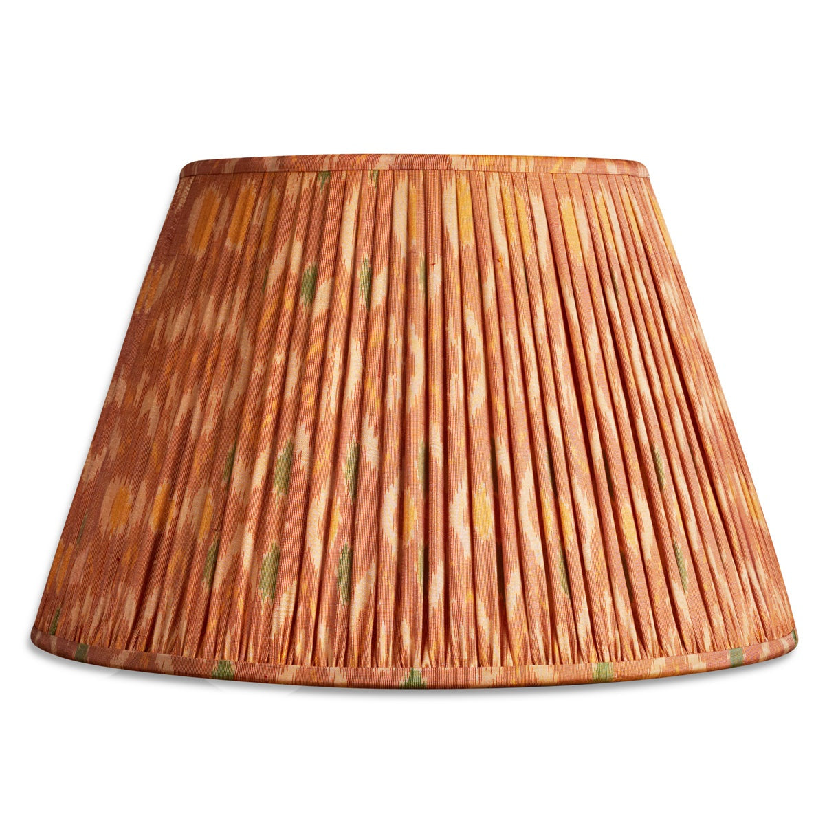 Nushka Lampshades 14 inch - 36cm Amber, green and yellow silk sari lampshade