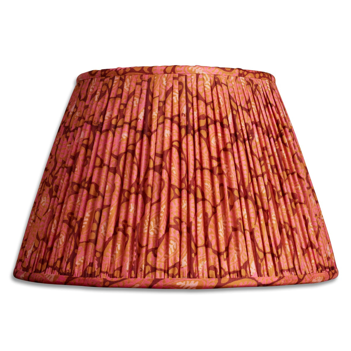 Nushka Lampshades 14 inch - 36cm Aubergine and pink 1970's retro design silk sari lampshade