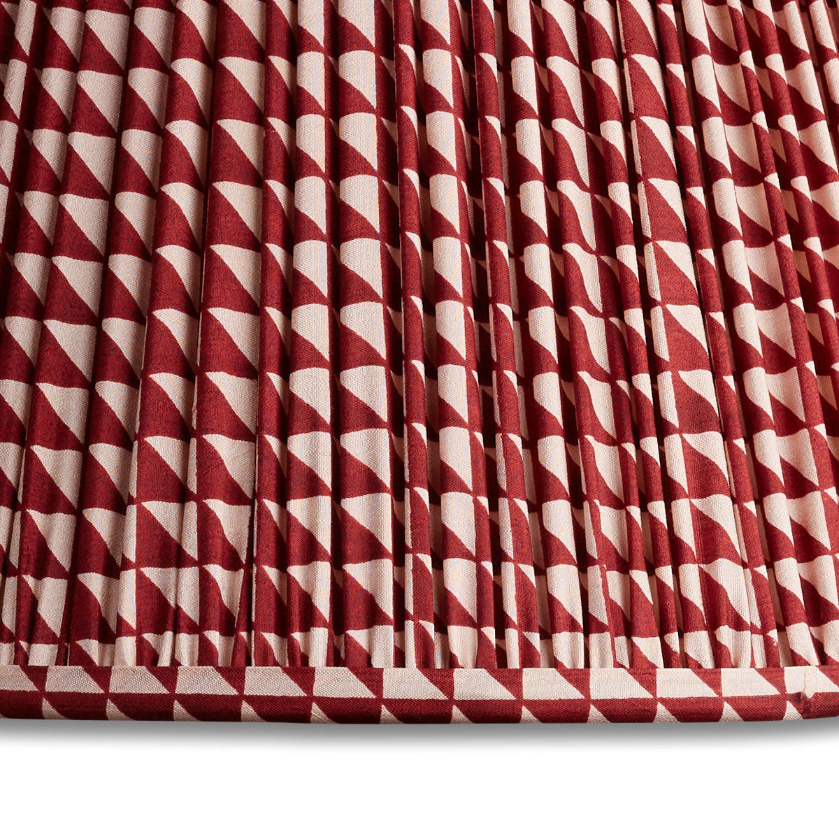 Nushka Lampshades 14 inch - 36cm Burgundy and light pink geometric silk sari lampshade