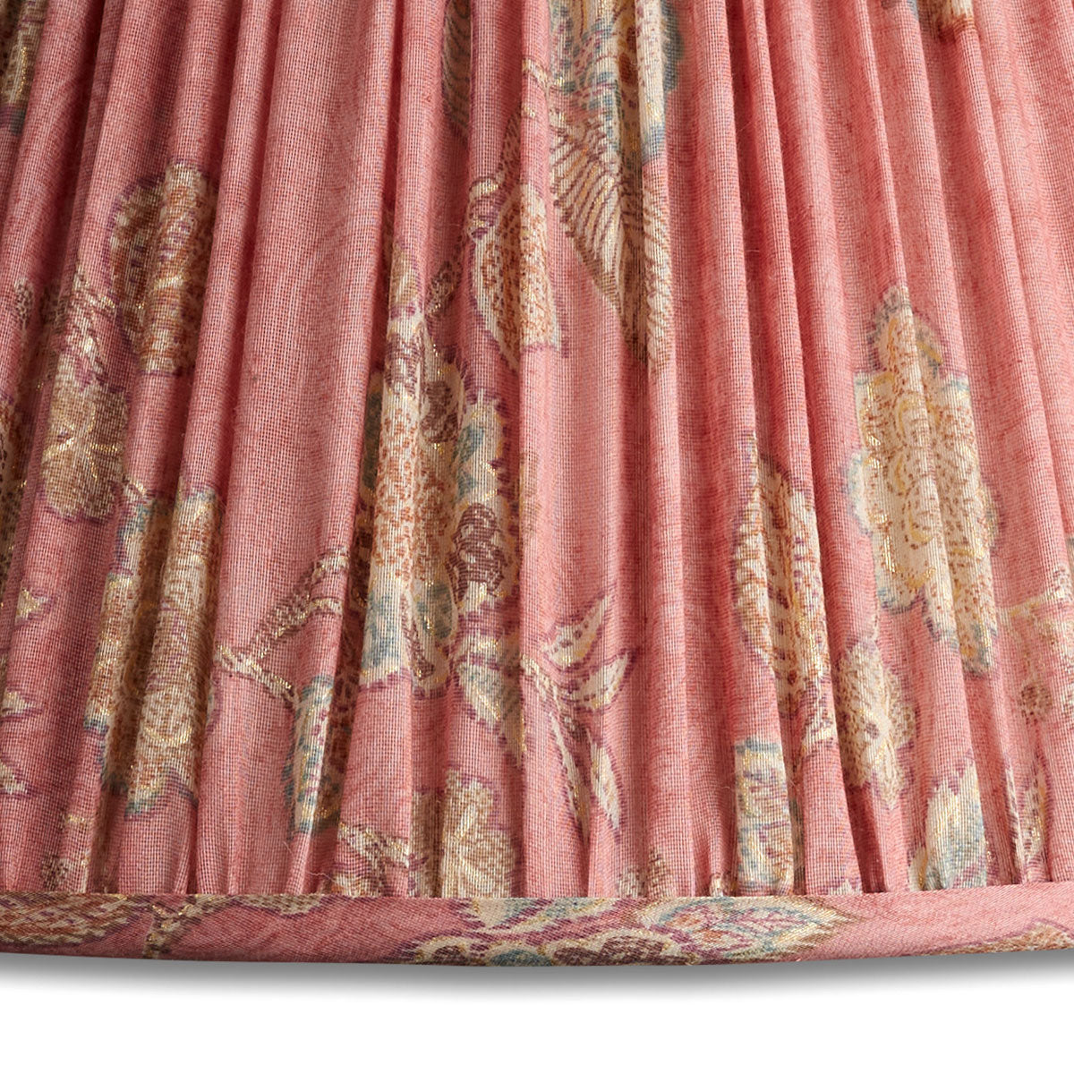 Nushka Lampshades 14 inch - 36cm Dusky pink and gold floral silk lampshade