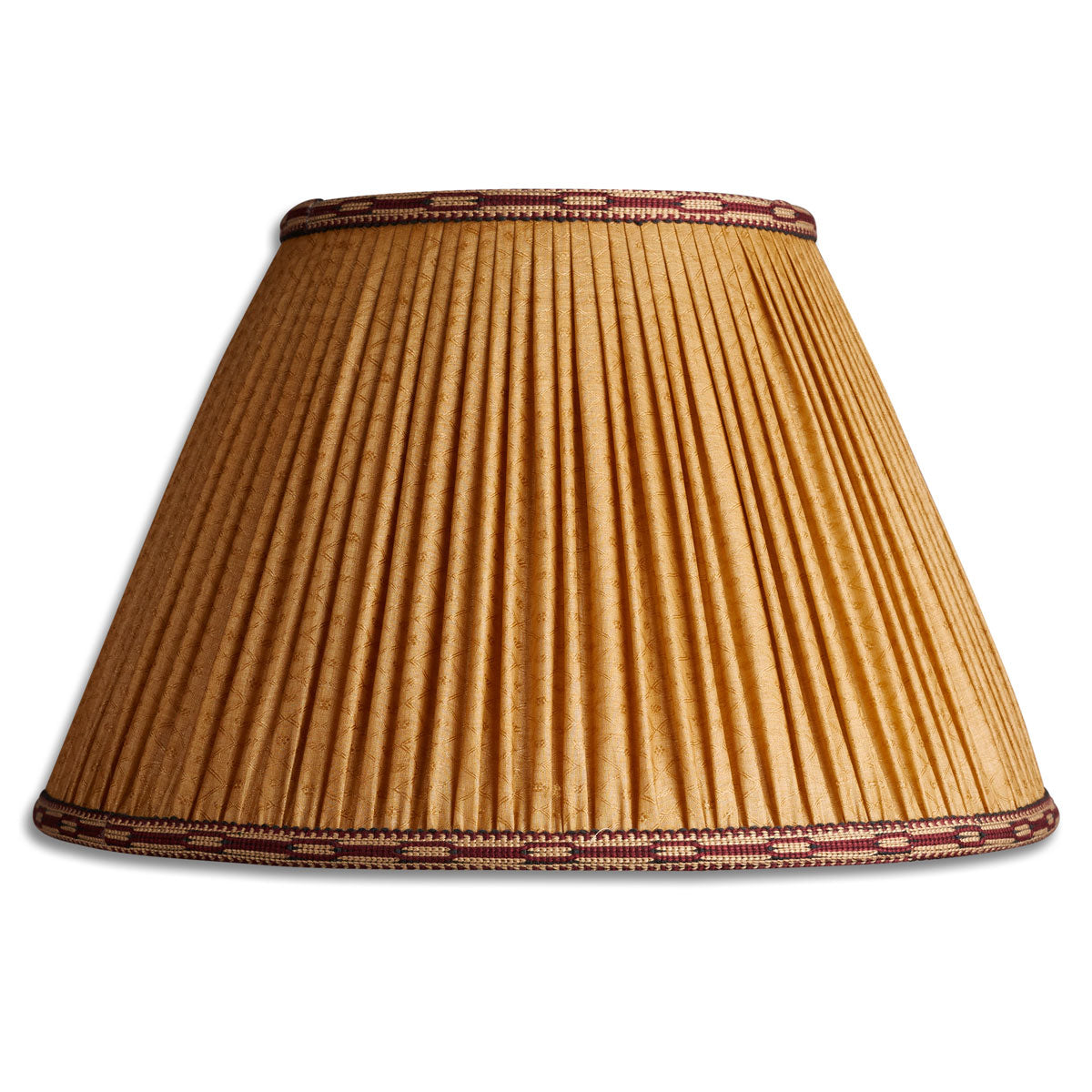 Nushka Lampshades 14 inch - 36cm Gold self pattern French drum silk sari lampshade