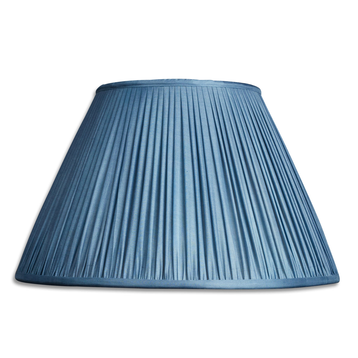 Nushka Lampshades 14 inch - 36cm  Ink blue French drum plain silk sari lampshade