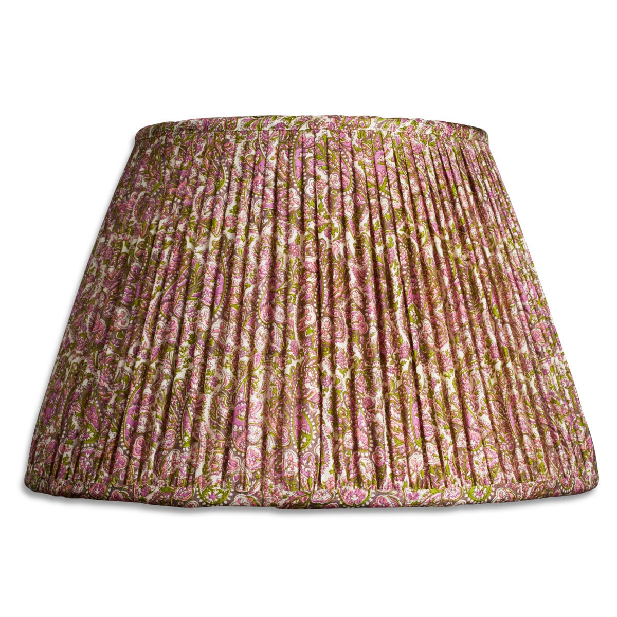 Nushka Lampshades 14 inch - 36cm Purple and green paisley design silk sari lampshade