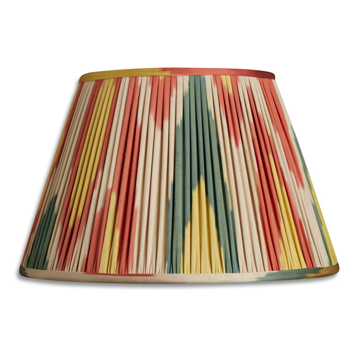 Nushka Lampshades 14 inch - 36cm Red green and yellow silk and cotton lampshade