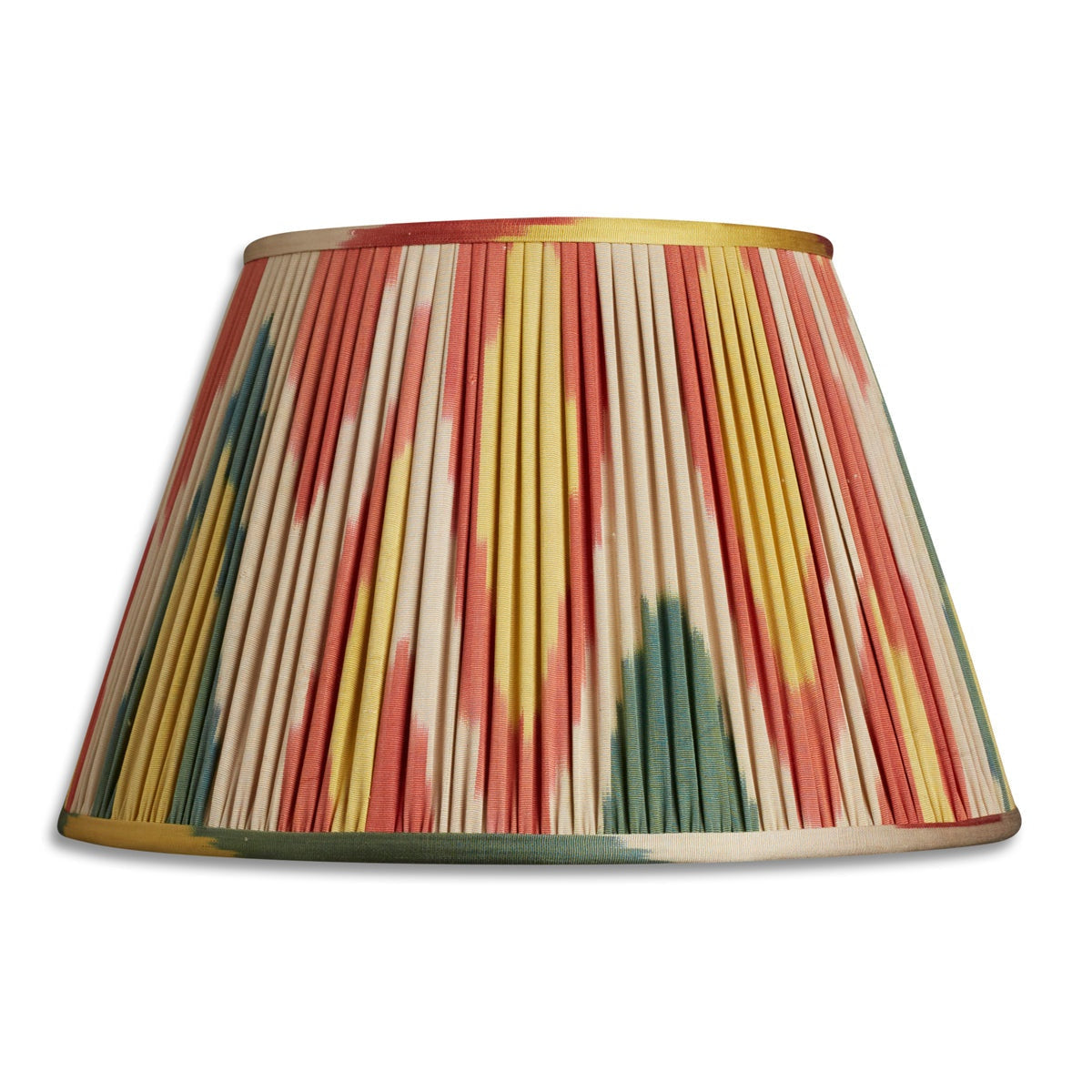 Nushka Lampshades 14 inch - 36cm Red green and yellow silk and cotton lampshade