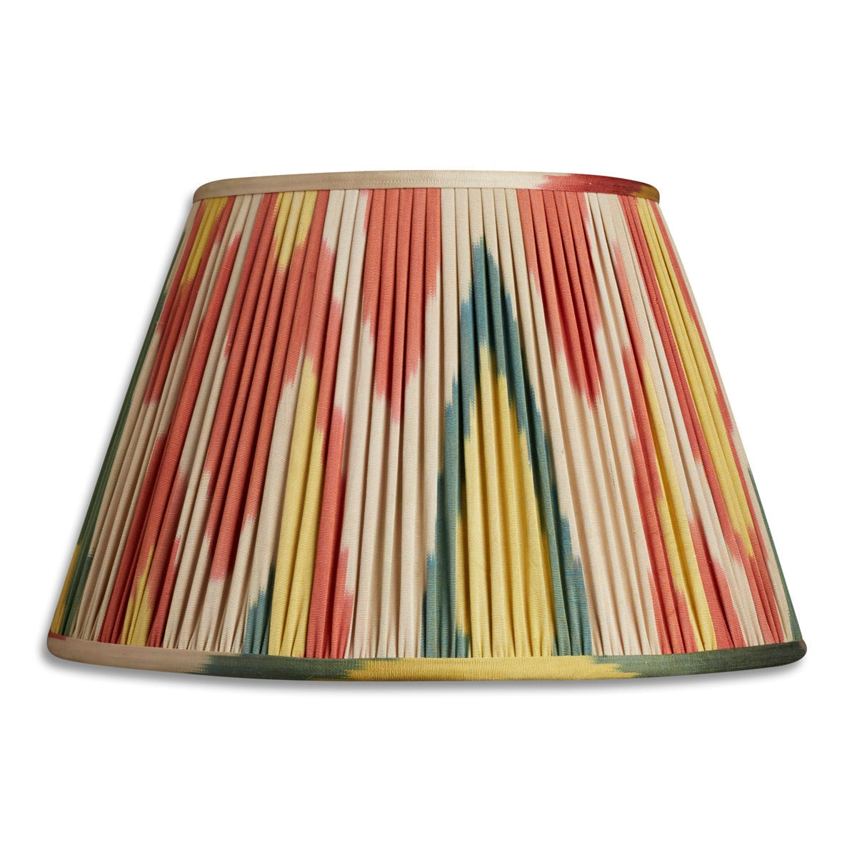 Nushka Lampshades 14 inch - 36cm Red green and yellow silk and cotton lampshade