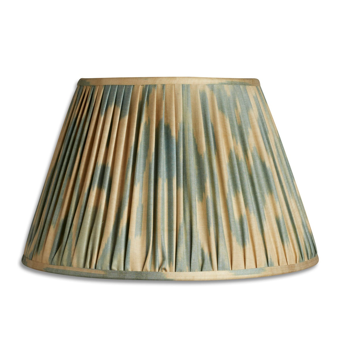 Nushka Lampshades 14 inch - 36cm Sky blue and beige cotton and silk Ikat lampshade