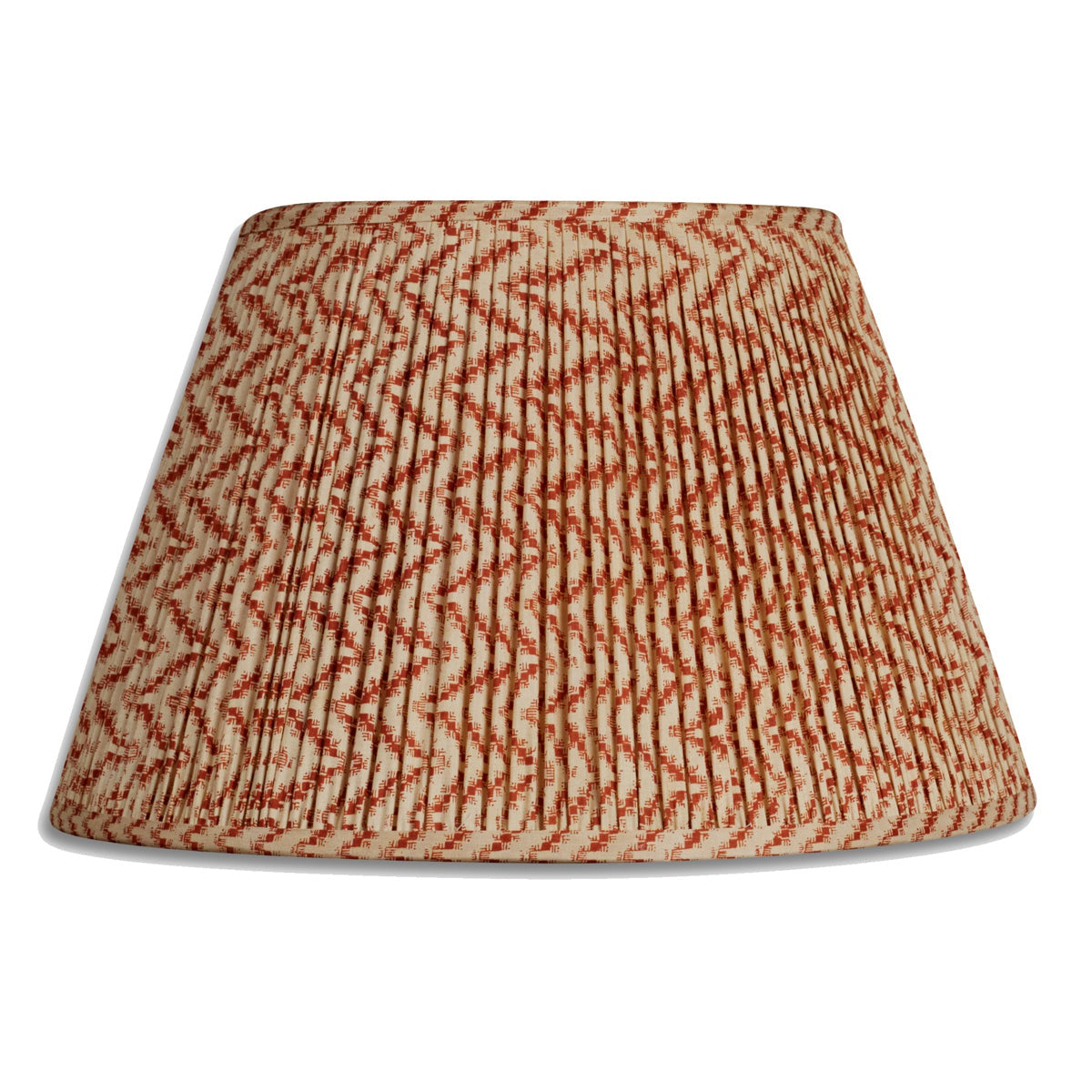 Nushka Lampshades 14 inch - 36cm Terracotta geometric design silk sari lampshade