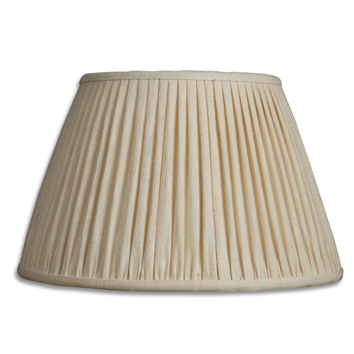 Nushka Lampshades 14 inch -36cms Cream raw silk gathered lampshade