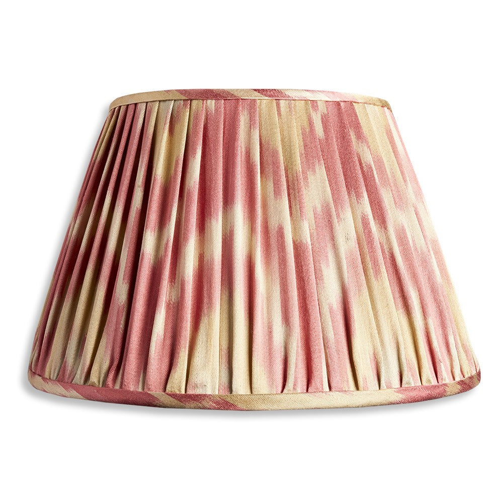 Nushka Lampshades 14 Inch - 36cms Pink And Yellow Silk And Cotton Ikat Lampshade