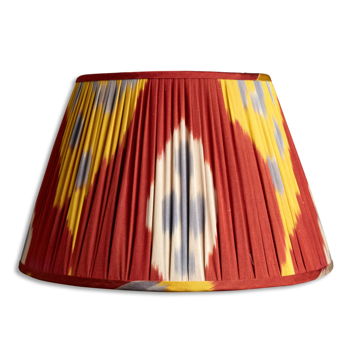 Nushka Lampshades 14 inch - 36cms Red and Yellow Ikat Lampshade