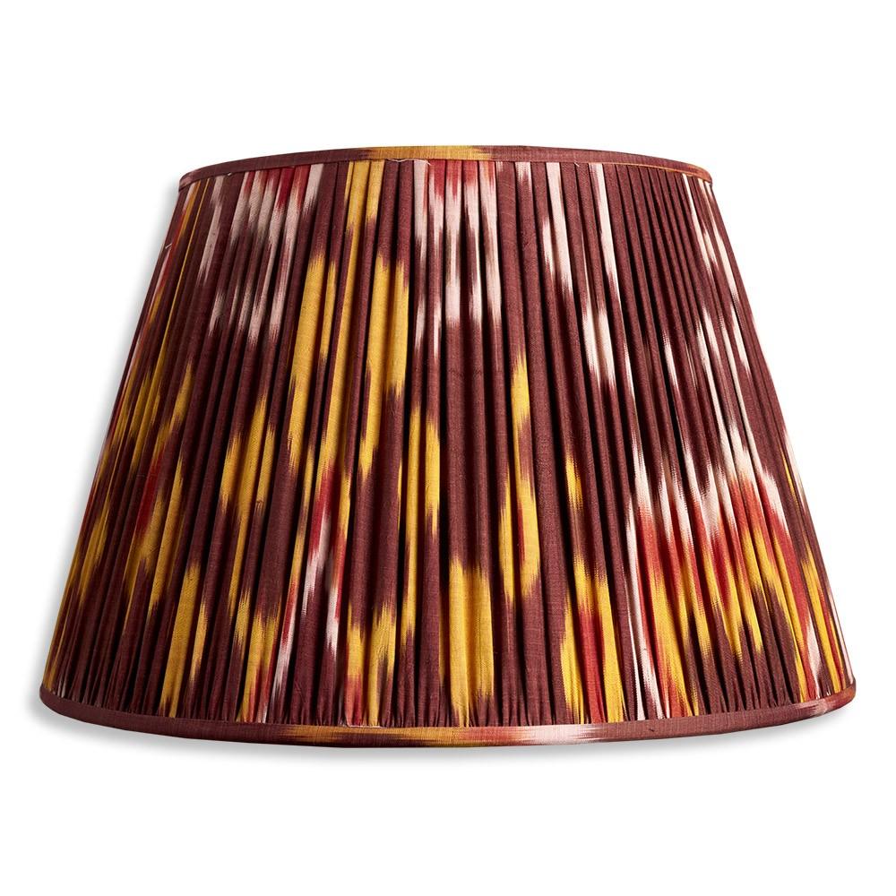 Nushka Lampshades 14 inch Crimson And Yellow Silk And Cotton Lampshade