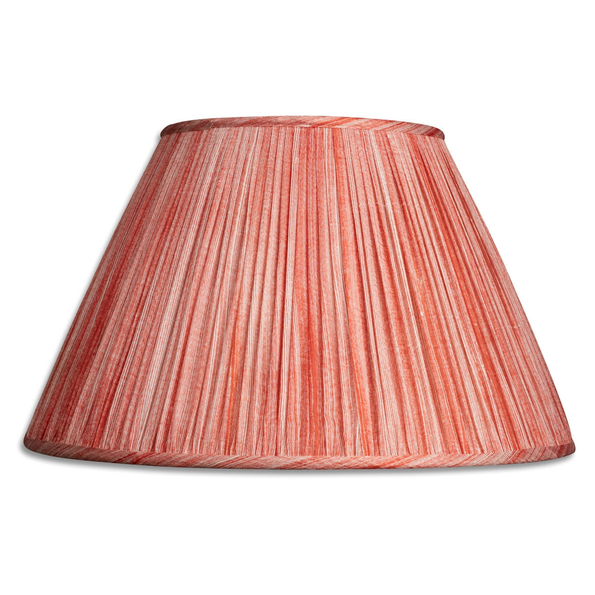 Nushka Lampshades 16 inch - 41 cm French drum strawberry red stripe silk sari lampshade